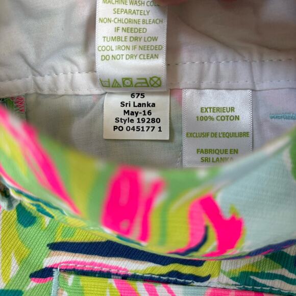 Lilly Pulitzer Callahan Short Size 10 Island Time Floral Neon Palm Print 4" - Picture 4 of 8
